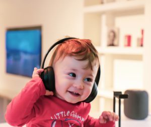 boy wearing headphones